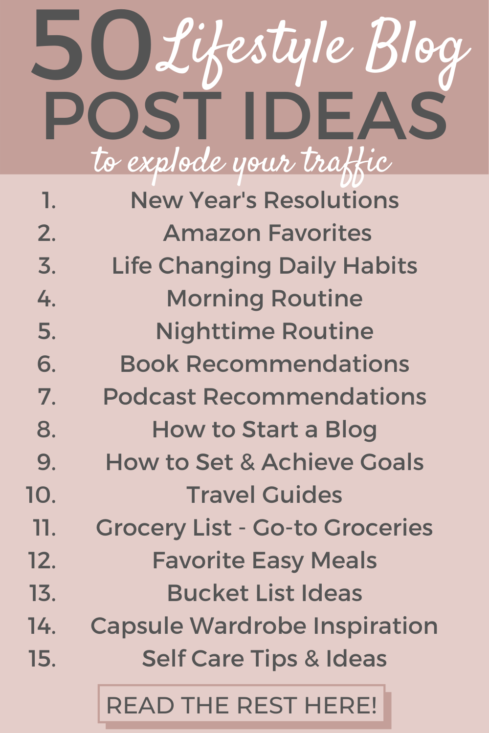Blog Post Ideas: 50 Blog Post Ideas for Lifestyle Bloggers
